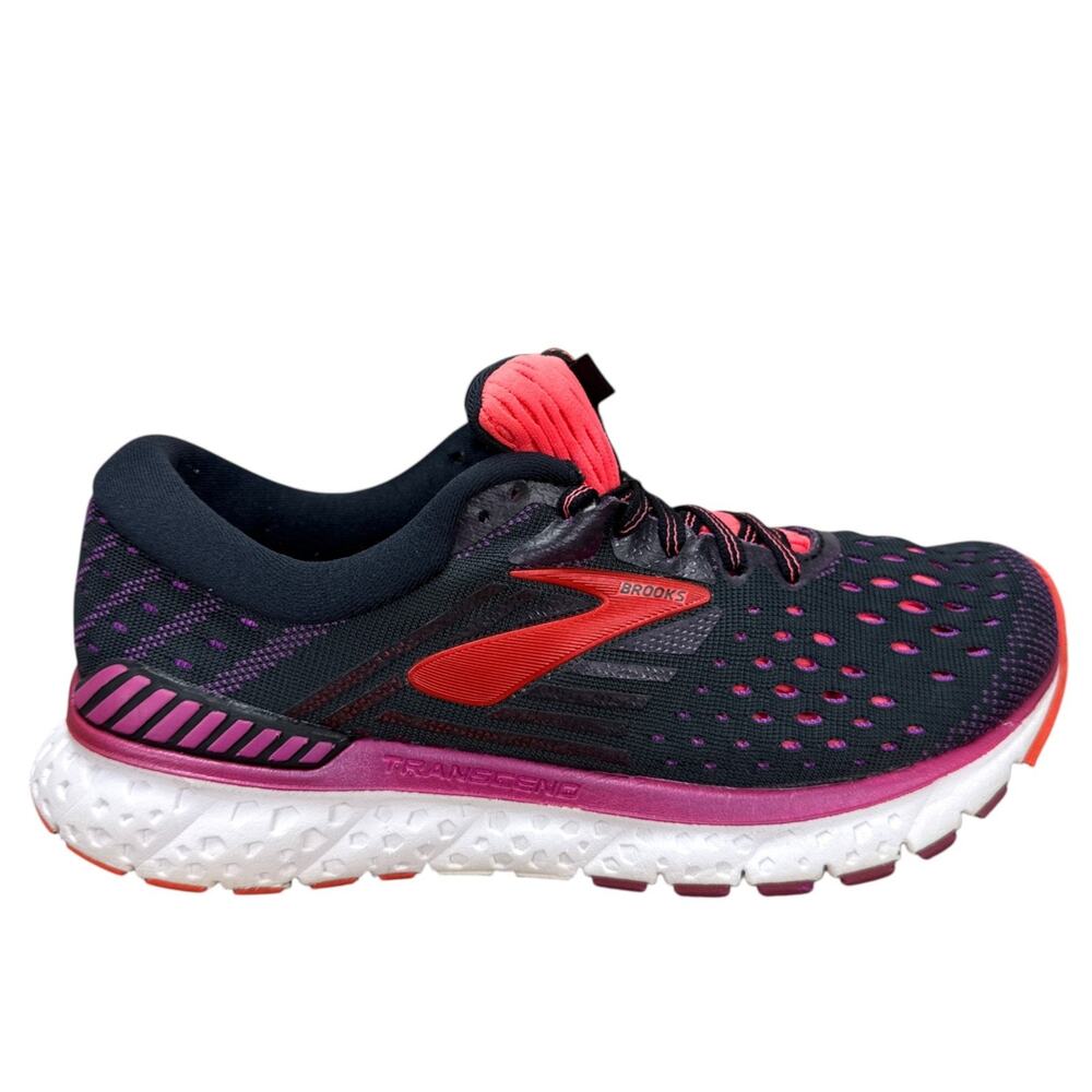 Brooks Transcend 6 Running Shoes Womens 8 Black Purple Coral Athletic Sneakers - Picture 4 of 13